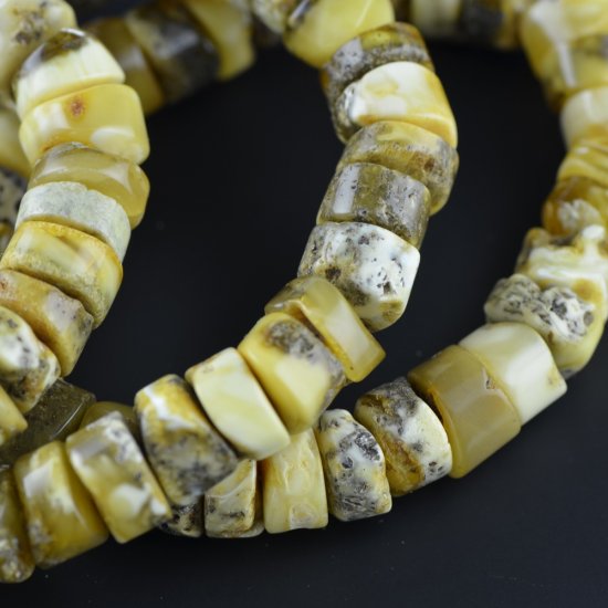Green yellow amber beads bracelet